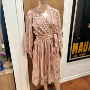 Vintage 70’s Les Wilk LW 2 boho wrap striped dress-S